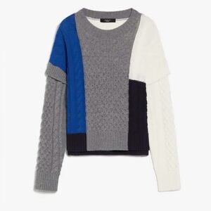 WEEKEND Max Mara MESTRE Wool Colorblock patchwork sweater - Small - EUC